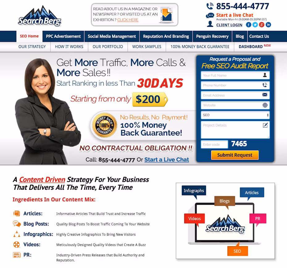  landing page with no visual hierarchy
