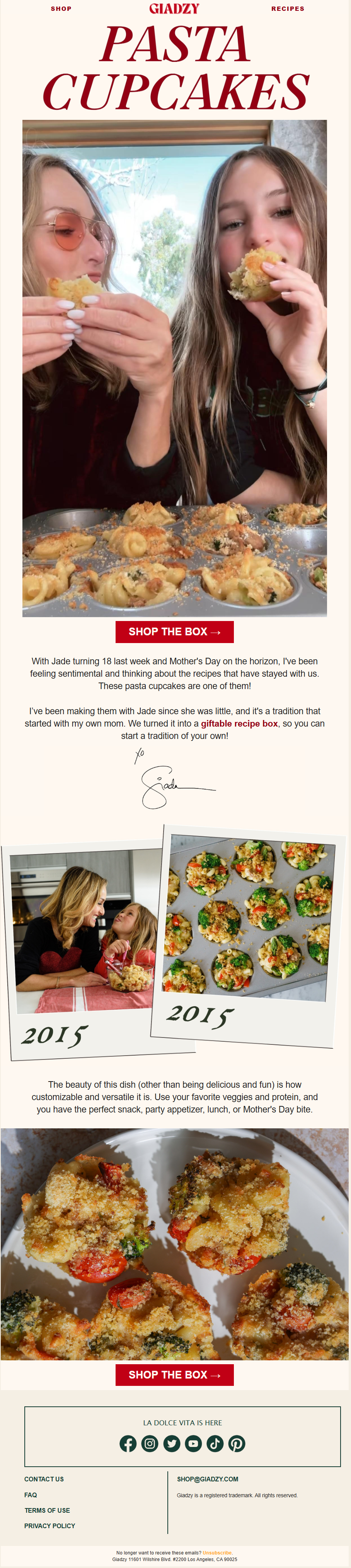 Mother's Day Email by Giadzy