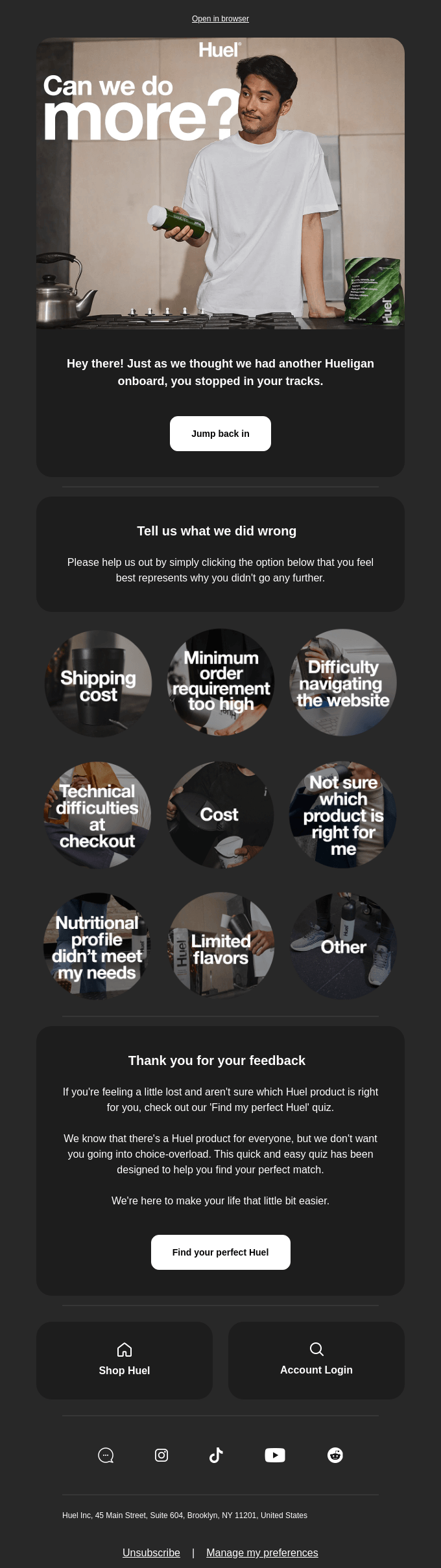 Abandoned Cart email template