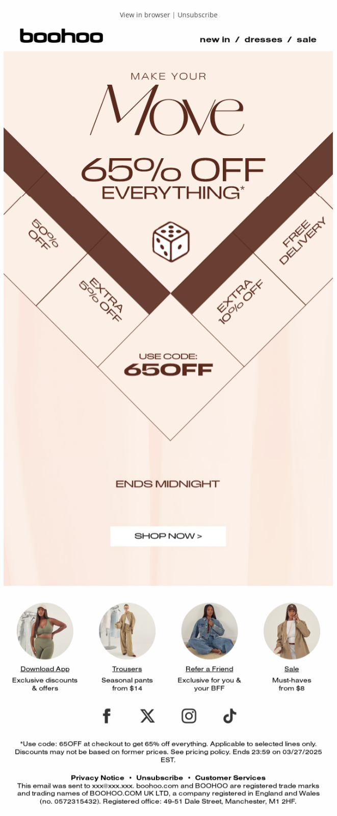 Email template from Boohoo