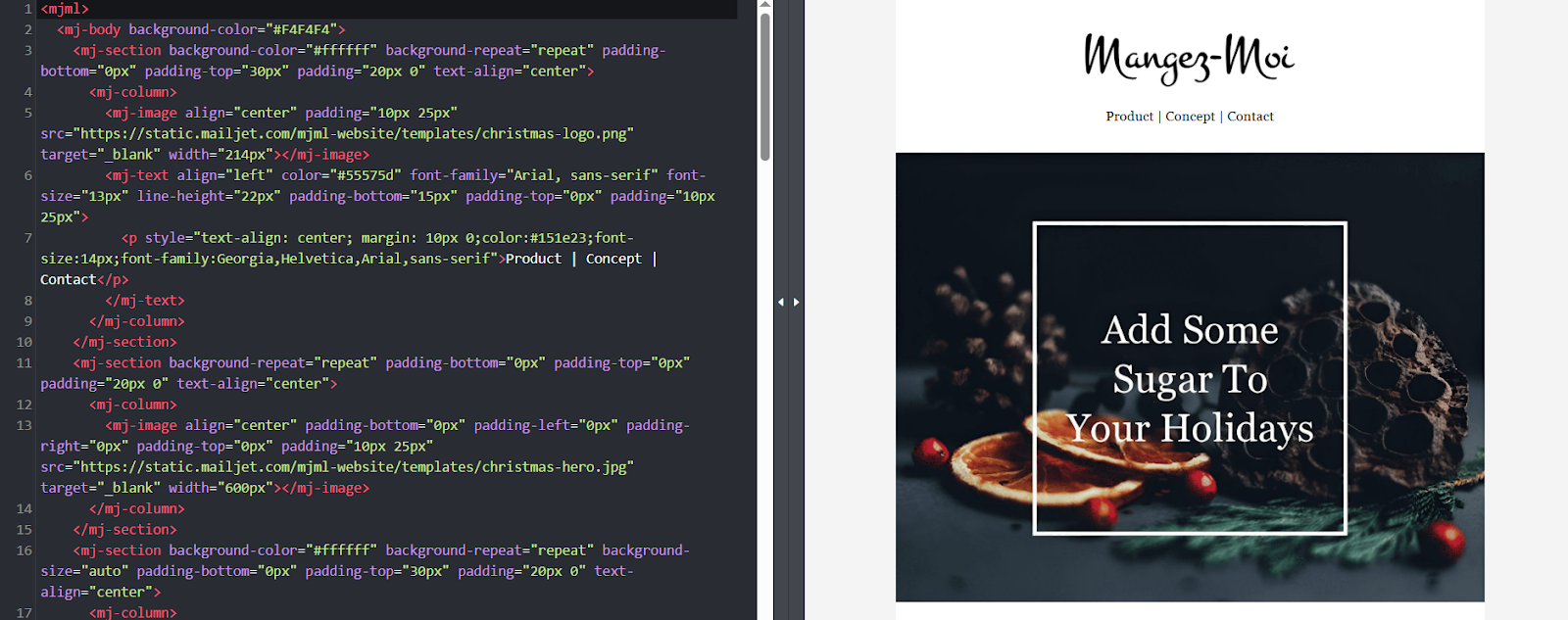 MJML Email Editor 
