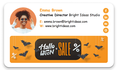Happy Holidays email signature for Halloween.
