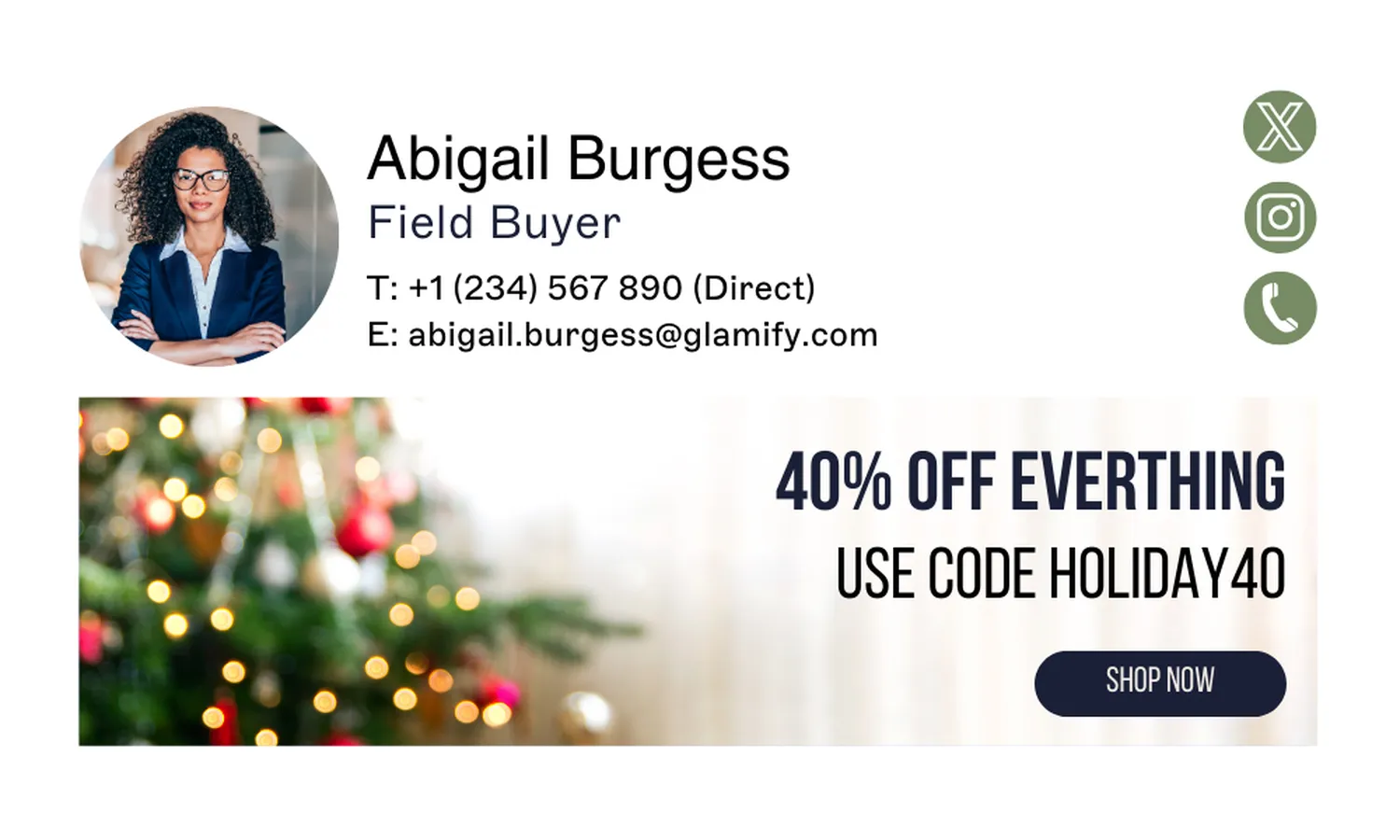 Holiday email signature example
