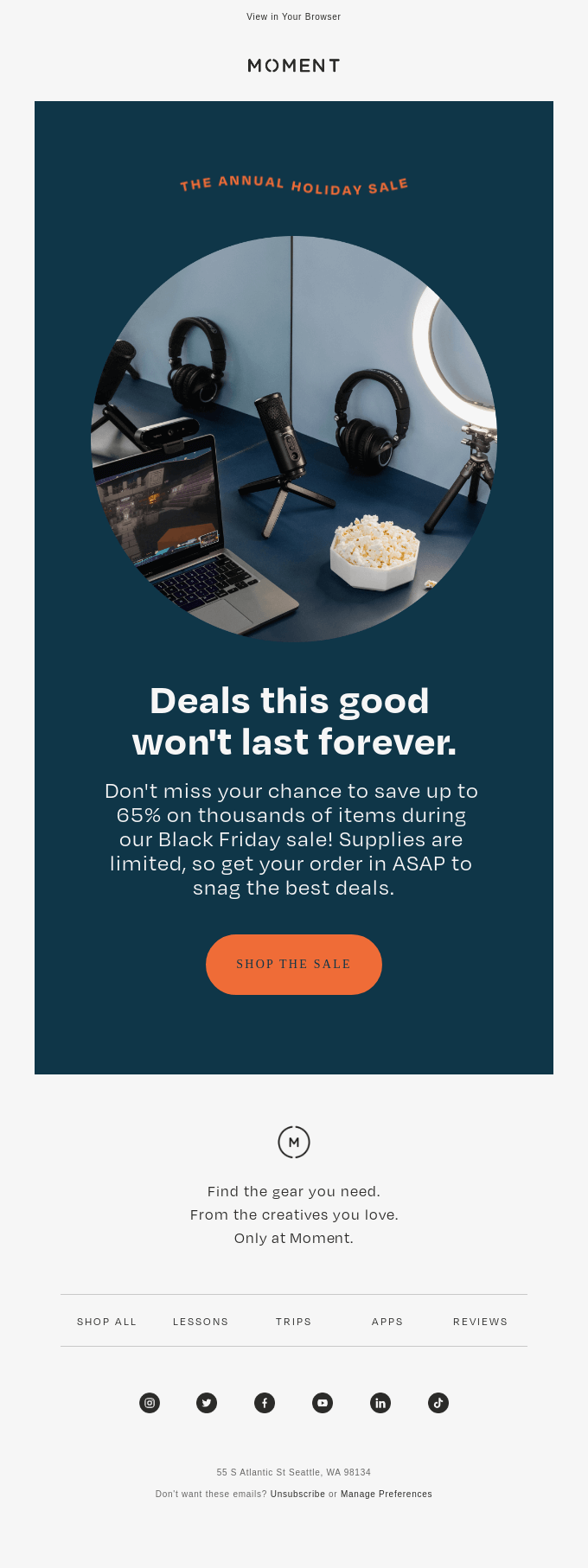 Black Friday Reminder Email Template by Moment