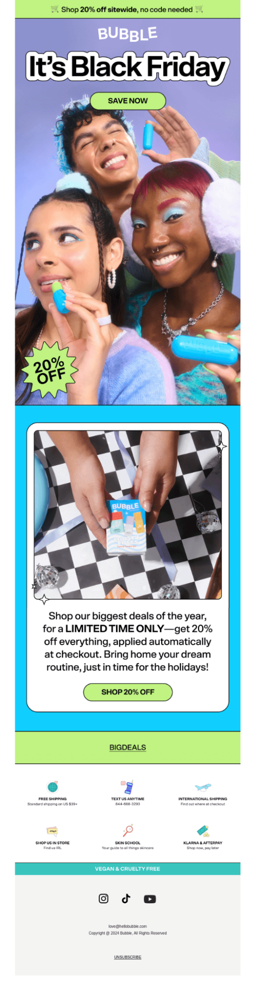 Black Friday email template by bubble