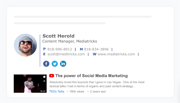  brand video promotion in email signature banner 

