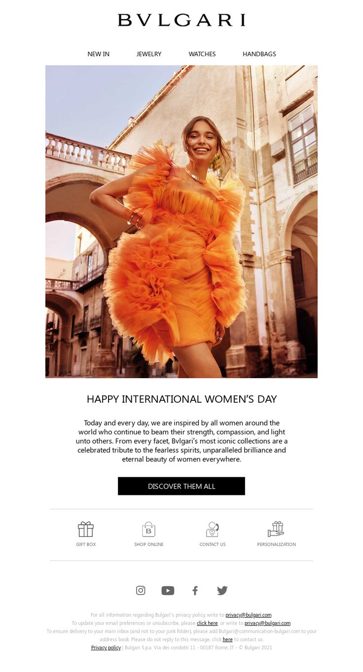 BVLGARI women day email