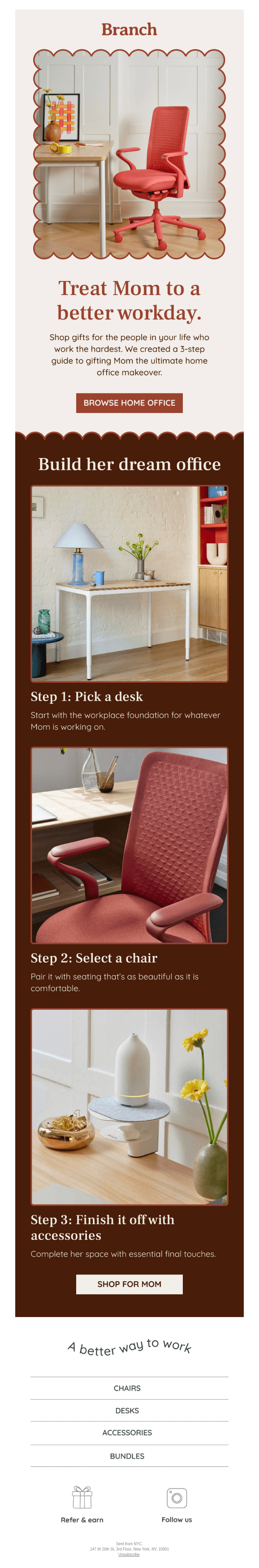 Women day email from Branch