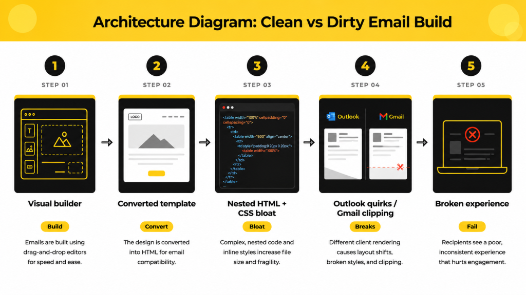 Email builer template rendering issues