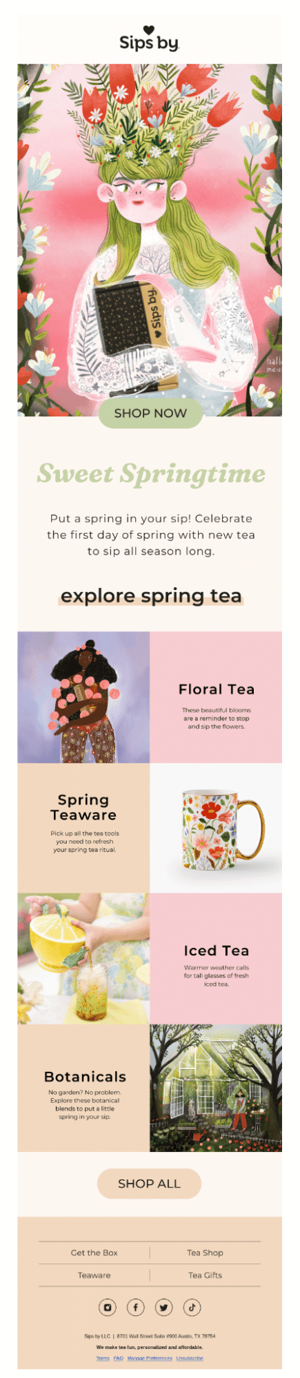 Sips By spring email template
