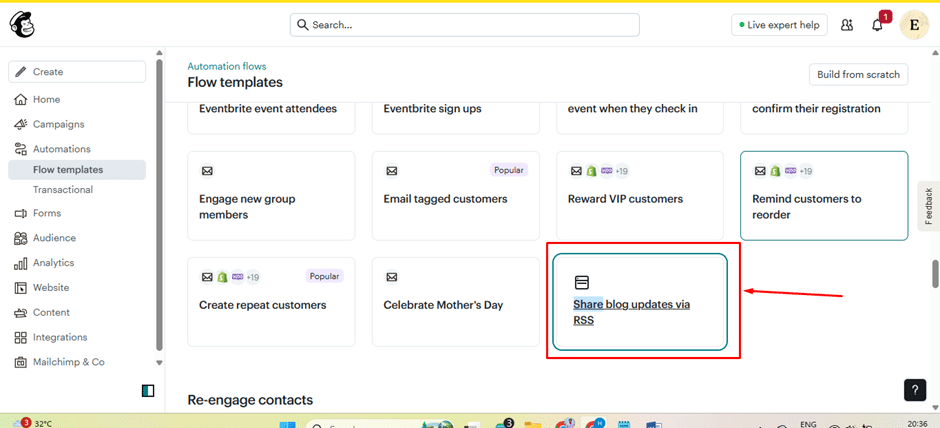 Mailchimp RSS email setup