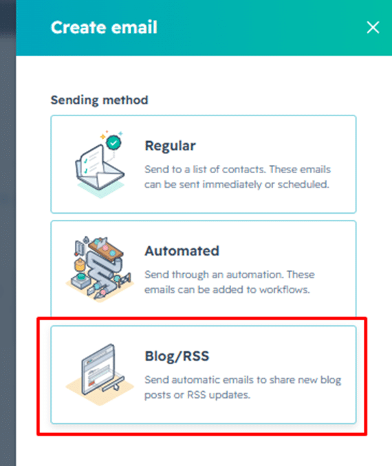HubSpot email RSS